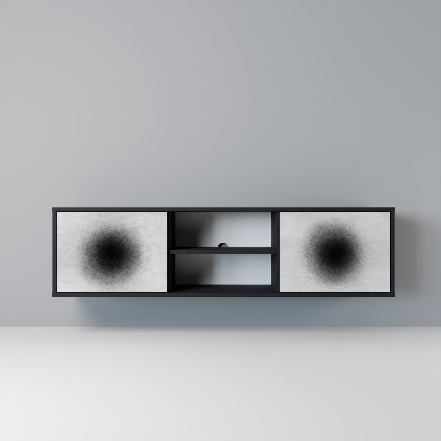 BLACK HOLE Mobile TV a 2 Ante in Finitura Nera
