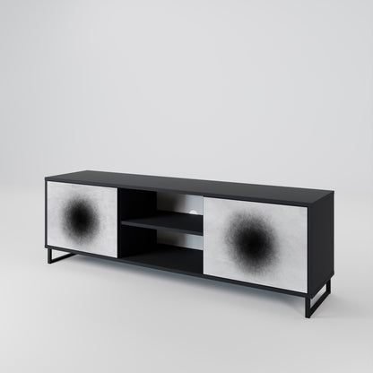 Mobile TV BLACK HOLE a 2 ante con finitura nera