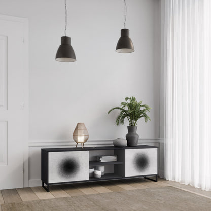 Mobile TV BLACK HOLE a 2 ante con finitura nera