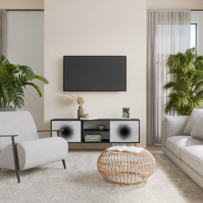 Mobile TV BLACK HOLE a 2 ante con finitura nera