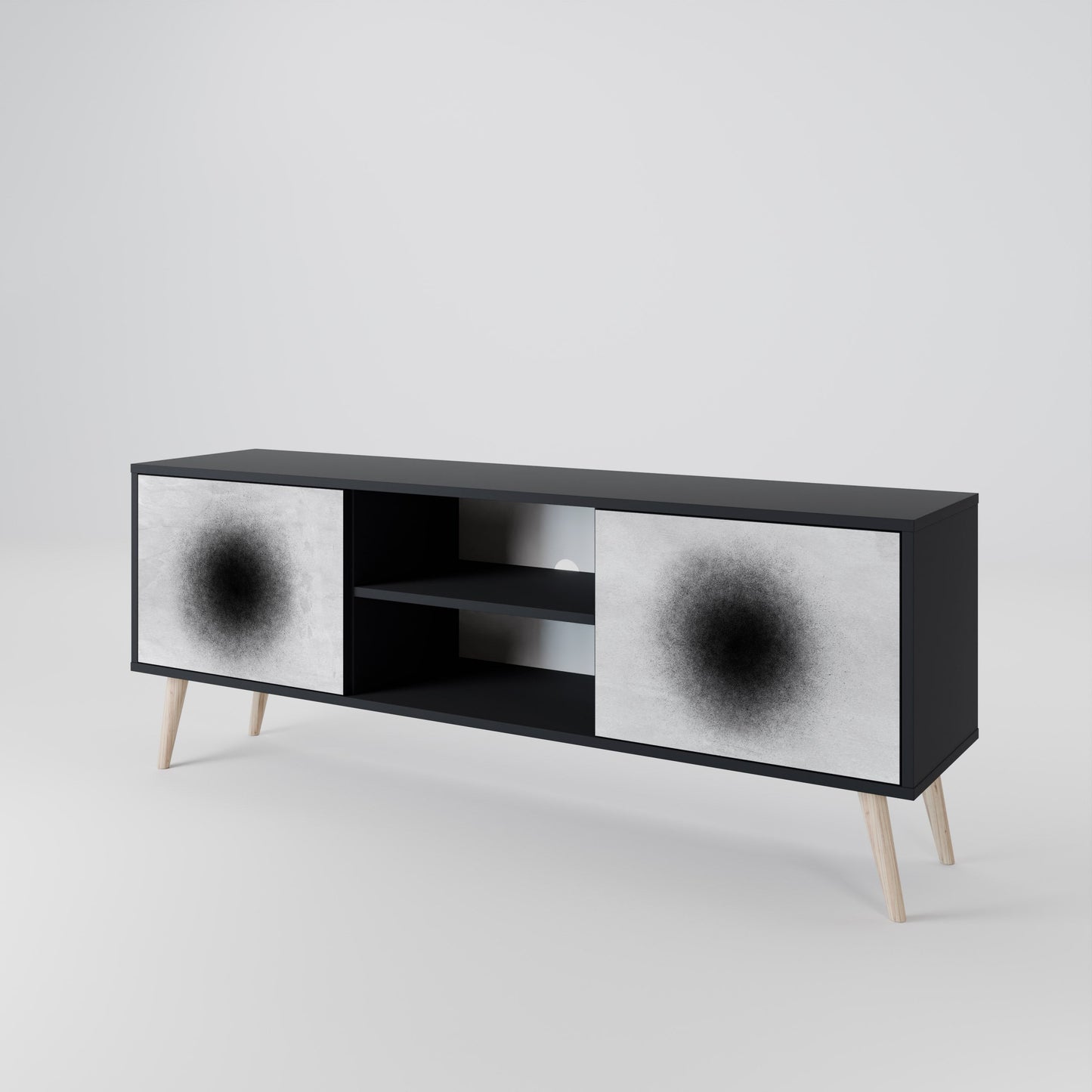 Mobile TV BLACK HOLE a 2 ante con finitura nera