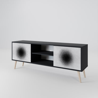 Mobile TV BLACK HOLE a 2 ante con finitura nera