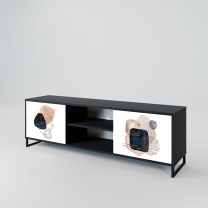 COLORFUL SHAPES 2-Door TV Stand in Black Finish