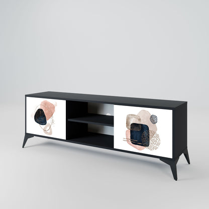 COLORFUL SHAPES 2-Door TV Stand in Black Finish
