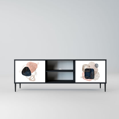 COLORFUL SHAPES 2-Door TV Stand in Black Finish