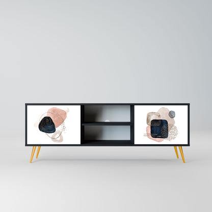 COLORFUL SHAPES 2-Door TV Stand in Black Finish