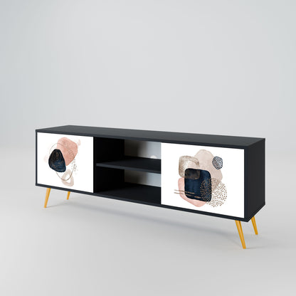 COLORFUL SHAPES 2-Door TV Stand in Black Finish