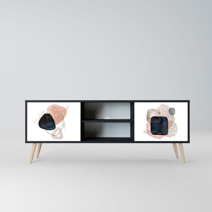 COLORFUL SHAPES 2-Door TV Stand in Black Finish
