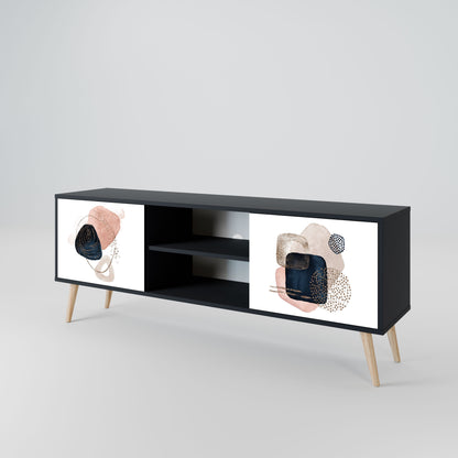 COLORFUL SHAPES 2-Door TV Stand in Black Finish