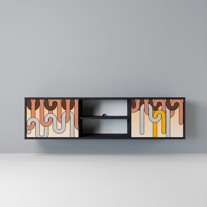 COLORFUL STRINGS Mobile TV a 2 Ante in Finitura Nera