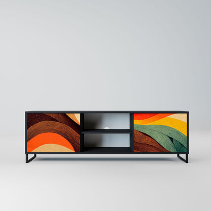 Mobile TV a 2 ante COLORFUL STRANDS in finitura nera