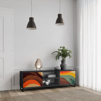 Mobile TV a 2 ante COLORFUL STRANDS in finitura nera