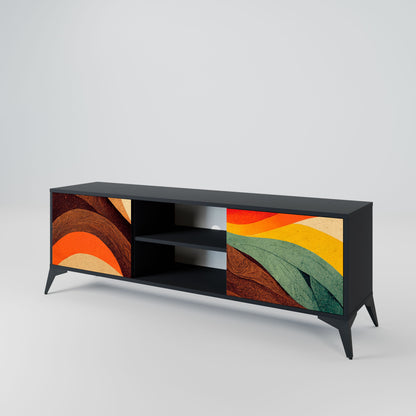 Mobile TV a 2 ante COLORFUL STRANDS in finitura nera