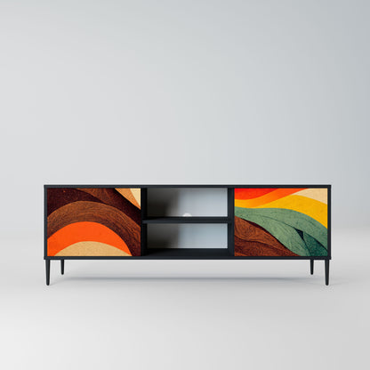 Mobile TV a 2 ante COLORFUL STRANDS in finitura nera