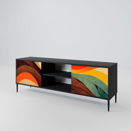 Mobile TV a 2 ante COLORFUL STRANDS in finitura nera