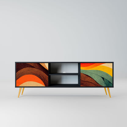 Mobile TV a 2 ante COLORFUL STRANDS in finitura nera