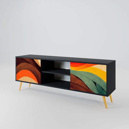 Mobile TV a 2 ante COLORFUL STRANDS in finitura nera