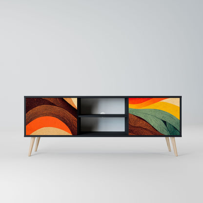 Mobile TV a 2 ante COLORFUL STRANDS in finitura nera