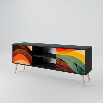 Mobile TV a 2 ante COLORFUL STRANDS in finitura nera
