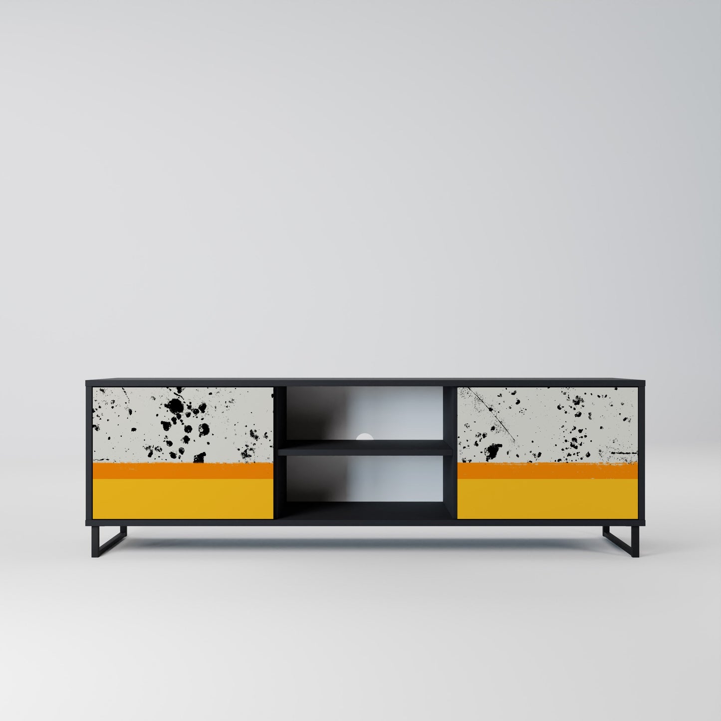 Mobile TV a 2 ante DYED BY ORANGE con finitura nera