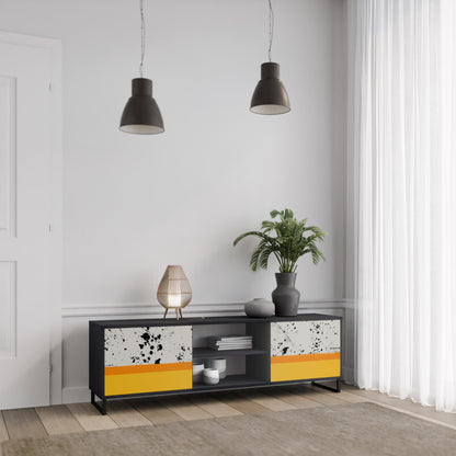 Mobile TV a 2 ante DYED BY ORANGE con finitura nera
