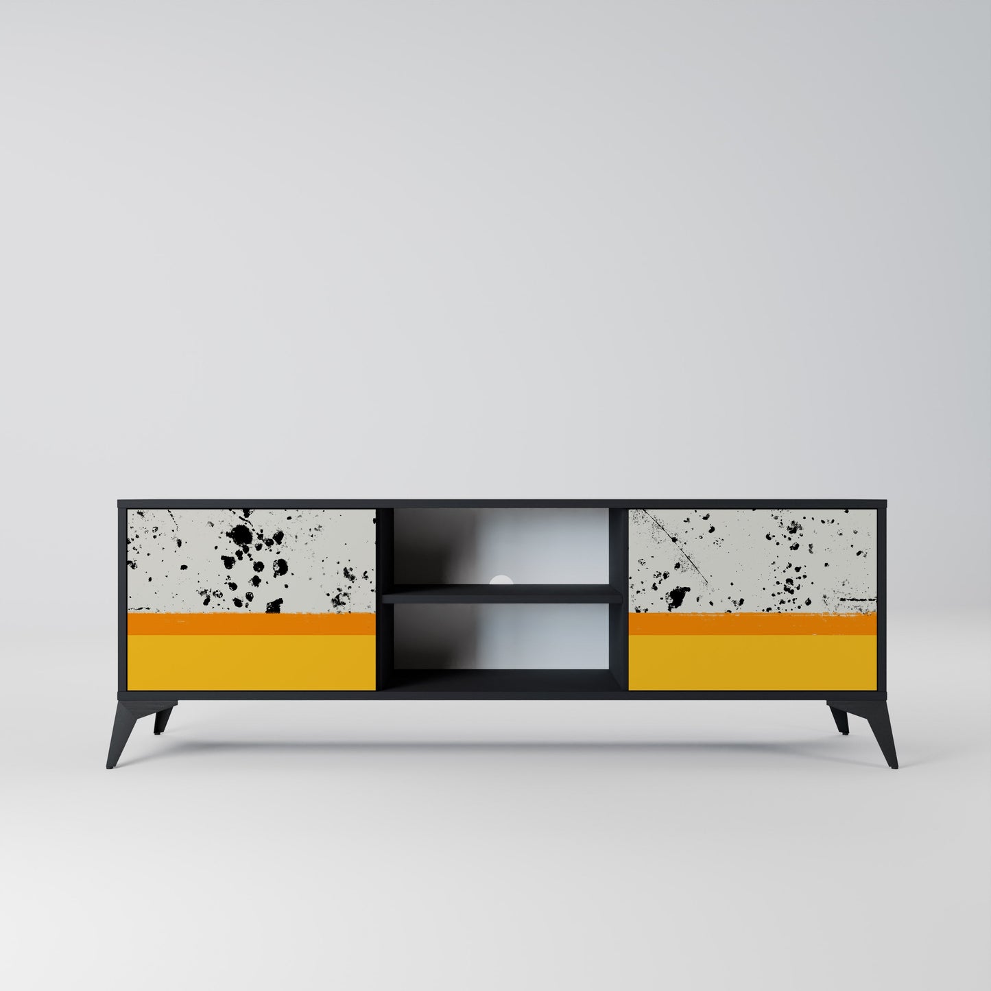 Mobile TV a 2 ante DYED BY ORANGE con finitura nera