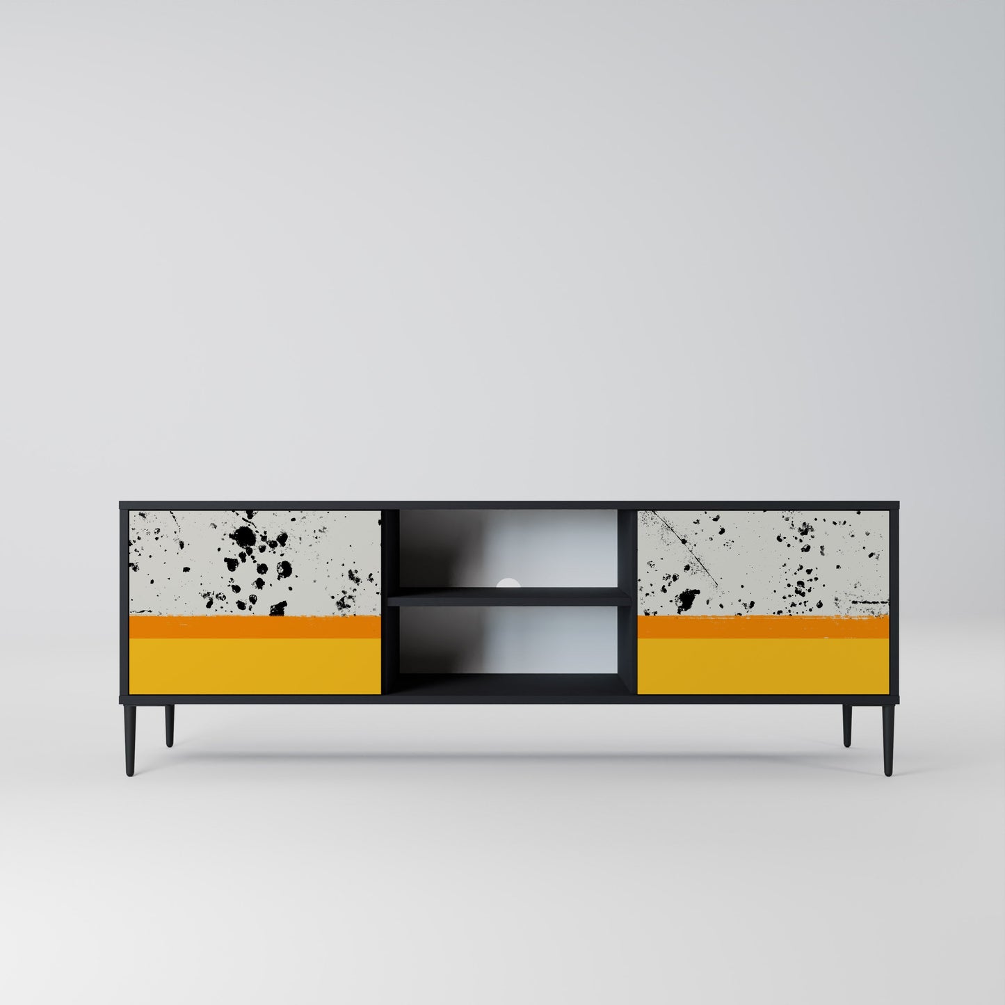 Mobile TV a 2 ante DYED BY ORANGE con finitura nera