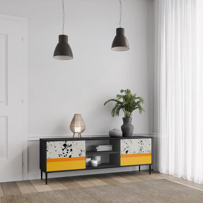 Mobile TV a 2 ante DYED BY ORANGE con finitura nera