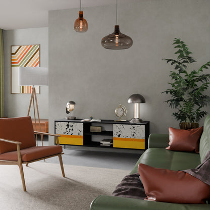 Mobile TV a 2 ante DYED BY ORANGE con finitura nera