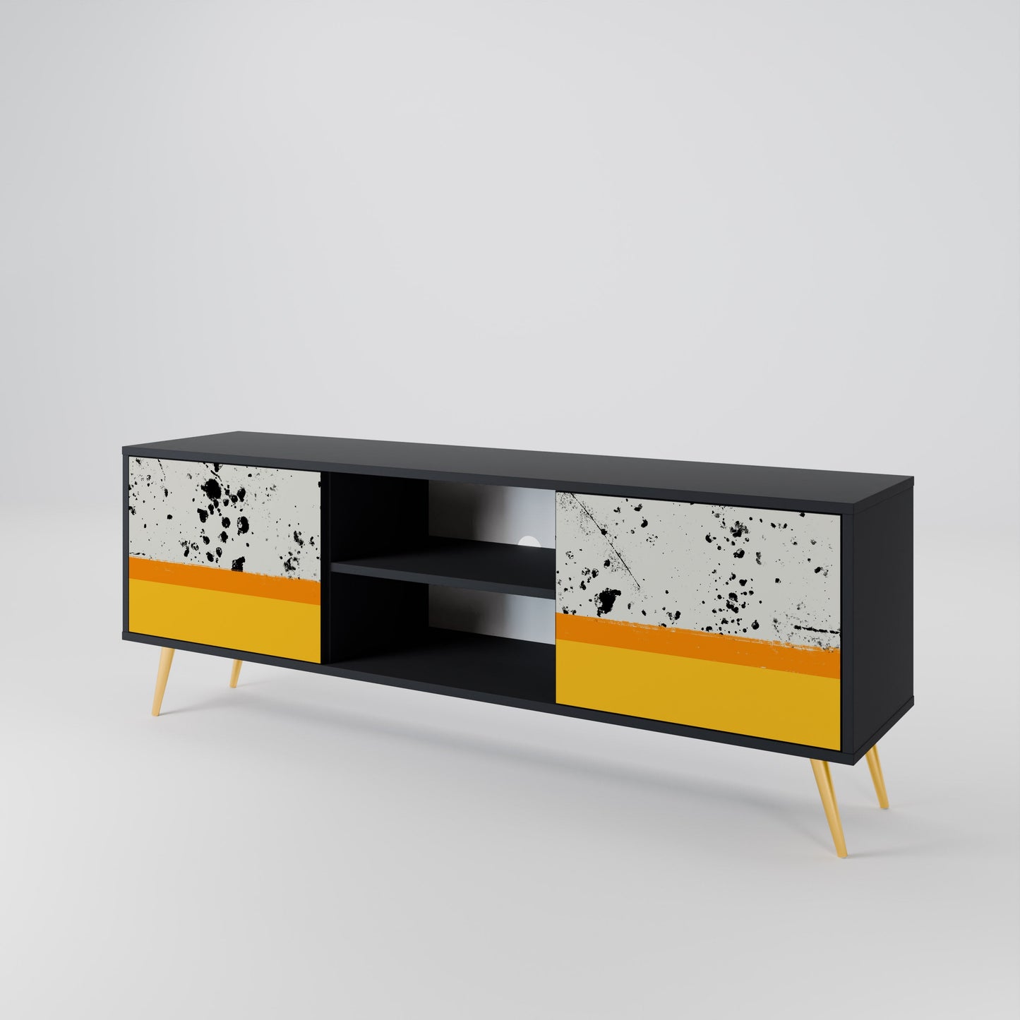 Mobile TV a 2 ante DYED BY ORANGE con finitura nera