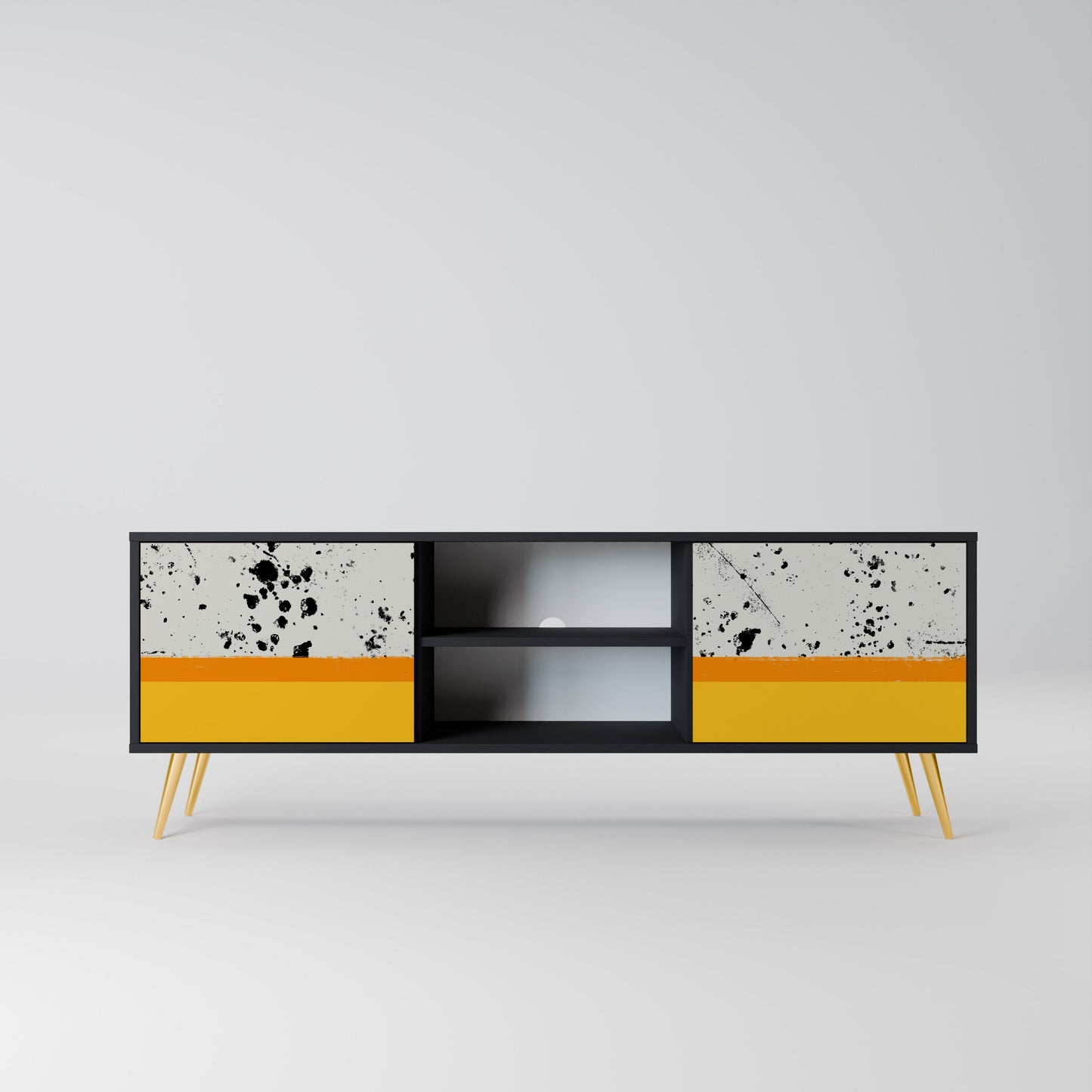 Mobile TV a 2 ante DYED BY ORANGE con finitura nera