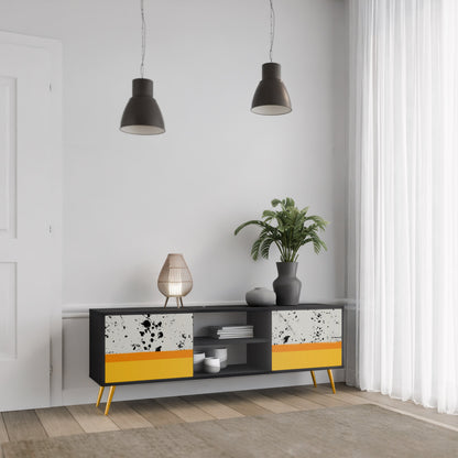 Mobile TV a 2 ante DYED BY ORANGE con finitura nera