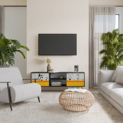 Mobile TV a 2 ante DYED BY ORANGE con finitura nera