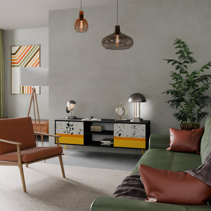 Mobile TV a 2 ante DYED BY ORANGE con finitura nera