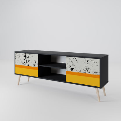 Mobile TV a 2 ante DYED BY ORANGE con finitura nera