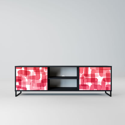 KALEIDOSCOPIC CUBISM 2-Door TV Stand in Black Finish
