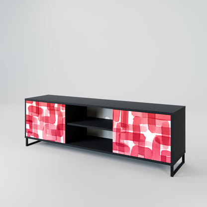 KALEIDOSCOPIC CUBISM 2-Door TV Stand in Black Finish