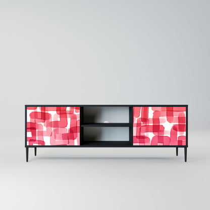KALEIDOSCOPIC CUBISM 2-Door TV Stand in Black Finish