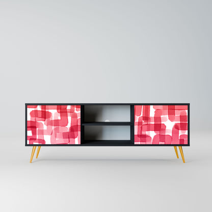 KALEIDOSCOPIC CUBISM 2-Door TV Stand in Black Finish