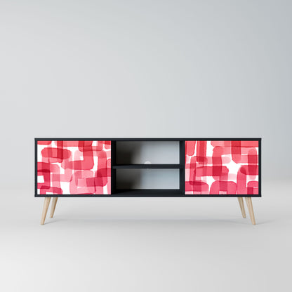 KALEIDOSCOPIC CUBISM 2-Door TV Stand in Black Finish