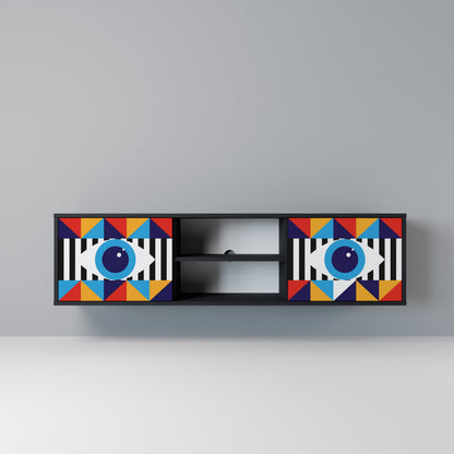 ABSTRACTION AND GEOMETRY Mobile TV a 2 Ante in Finitura Nera
