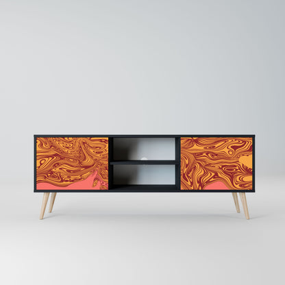 FLOATING THOUGHTS 2-Door TV Stand in Black Finish