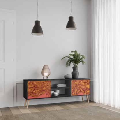 FLOATING THOUGHTS 2-Door TV Stand in Black Finish