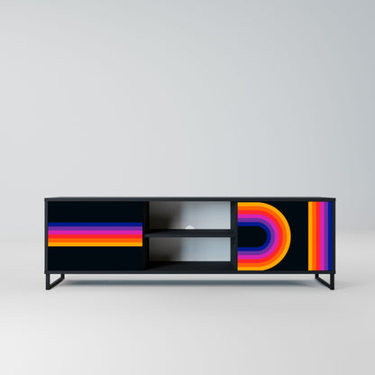 BLINDED BY THE LIGHTS 2-Door TV Stand in Black Finish