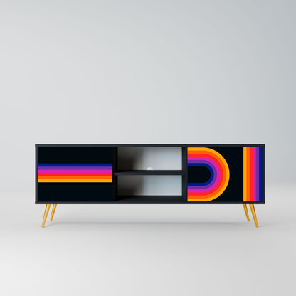 BLINDED BY THE LIGHTS 2-Door TV Stand in Black Finish
