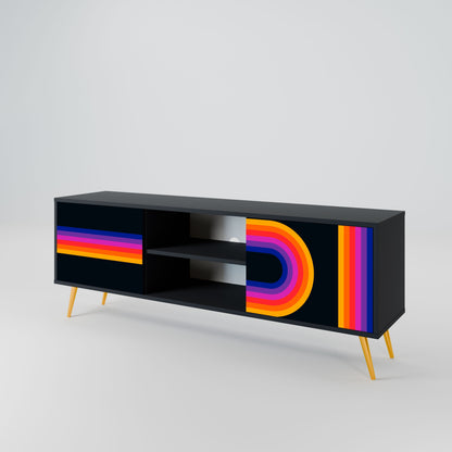 BLINDED BY THE LIGHTS 2-Door TV Stand in Black Finish