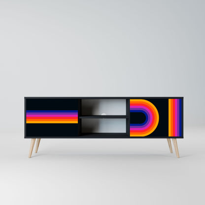 BLINDED BY THE LIGHTS 2-Door TV Stand in Black Finish
