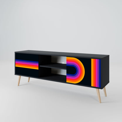 BLINDED BY THE LIGHTS 2-Door TV Stand in Black Finish