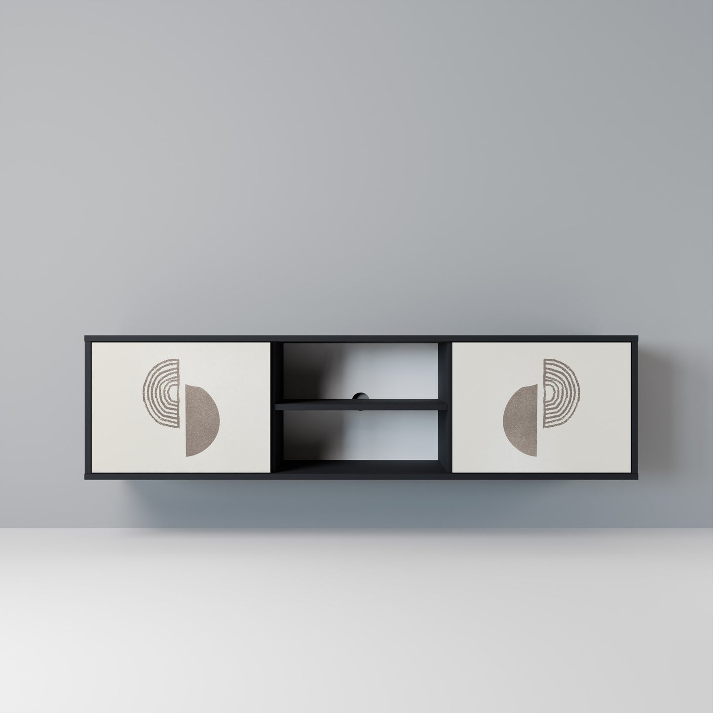 HARMONY ESSENCE Mobile TV a 2 Ante in Finitura Nera