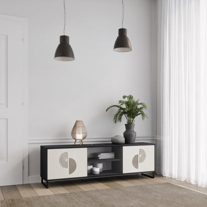 Mobile TV HARMONY ESSENCE a 2 ante in finitura nera